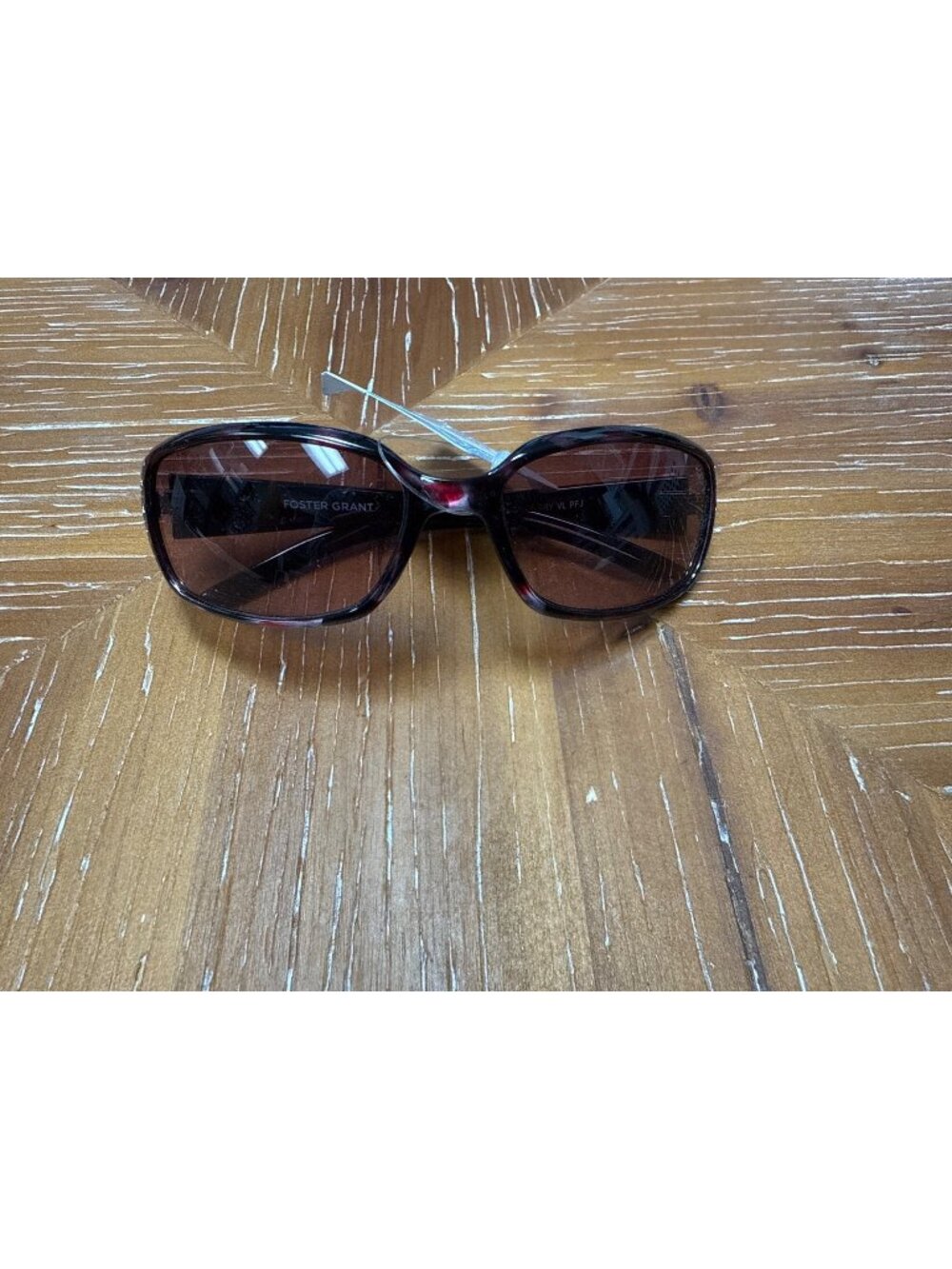 Womens Rhinestone-Accented Sunglasses With Brown Lenses & Tortoiseshell Frames